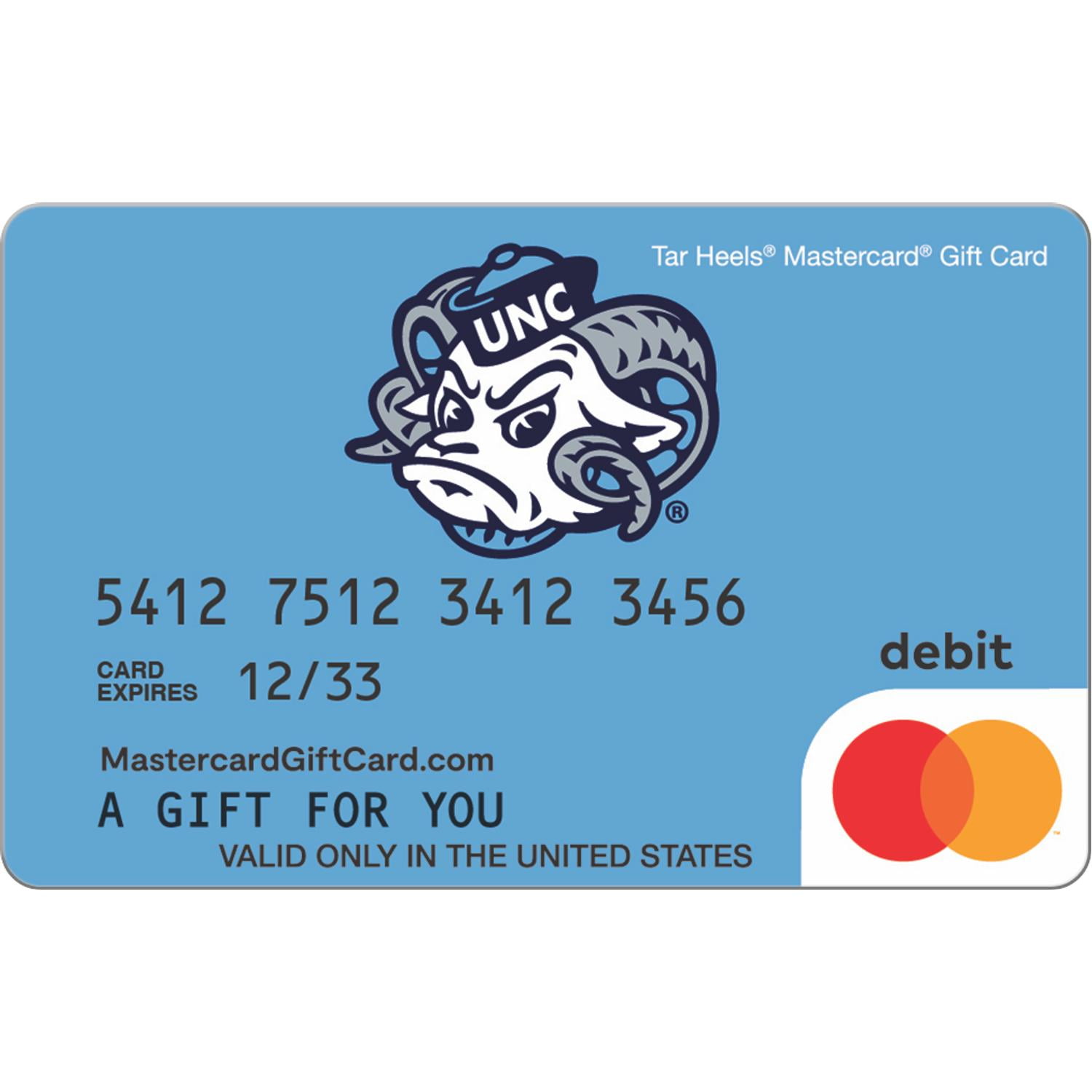 Mastercard® $20-$500 eGift Card University of North Carolina (Plus $6.84 Purchase Fee) [Email Delivery]