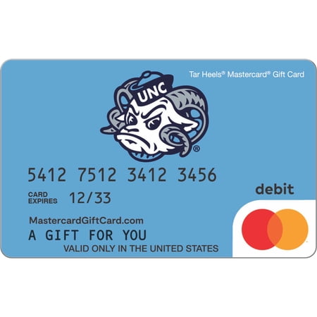 Mastercard® $20-$500 eGift Card University of North Carolina (Plus $6.84 Purchase Fee) [Email Delivery]