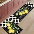 thumbnail image 3 of Kitchen Rugs Set of 2,Summer Tropical Lemon Kitchen Mats Rugs Non Skid Washable Anti Fatiguee,Buffalo Plaid Black White Doormat Carpet for Bedroom/Bathroom/Living Room,17x30in+17x47in, 3 of 6