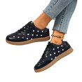 thumbnail image 5 of IEMIEMIEM Women's Sneakers Polka Dot Retro Low Top Lace Up Faux Leather Casual Comfort Walking Shoes Fashion Flat Sneakers Black 10 Wide, 5 of 6