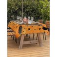 thumbnail image 2 of Outdoor Tablecloth with Umbrella Hole and Zipper, Orange BOO Halloween Rectangle Table Cloth 52x70 Inch Waterproof Tablecloth, Cute Ghost Spooky Star Moon Dots Picnic Table Cover for Patio Camping, 2 of 7