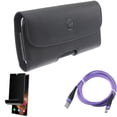 thumbnail image 1 of Privacy Screen Protector & Case Belt Clip & 6ft USB Cable for Samsung Galaxy S22 Ultra (6.8") - Combo TPU Film (Fingerprint) Anti-Peep & Leather Holster Cover & Purple Type-C Charger Cord, 1 of 16
