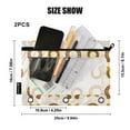 thumbnail image 3 of 2 Pack Pencil Pouch for 3 Ring Binder Smooth Zipper Folders with Pockets Clear Window Pencil Case Brown Horseshoe, 3 of 6