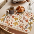 thumbnail image 3 of Fall Placemats Set of 12 Yellow Red Maple Leaf Thanksgiving Autumn Vintage Place Mats Indoor Wipeable Table Mats Washable Cloth Dining Table Placemats for Kitchen Holiday Party Home Decor 13x19 Inch, 3 of 9