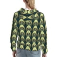 thumbnail image 7 of Picia Peacock Gold Feather Pattern Casual Women's Hoodie, Hooded Sweatshirt with Kangaroo Pocket, Comfortable Pullover with Eye-catching Drawstrings-X-Large, 7 of 7