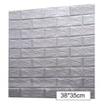 thumbnail image 3 of Papel tapiz 3D Etiqueta de pared de ladrillo Espuma TV Calcomanía de fondo Autoadhesivo Etiqueta adhesiva, 10 piezas, Plata seitruly HA002452-15, 3 of 6