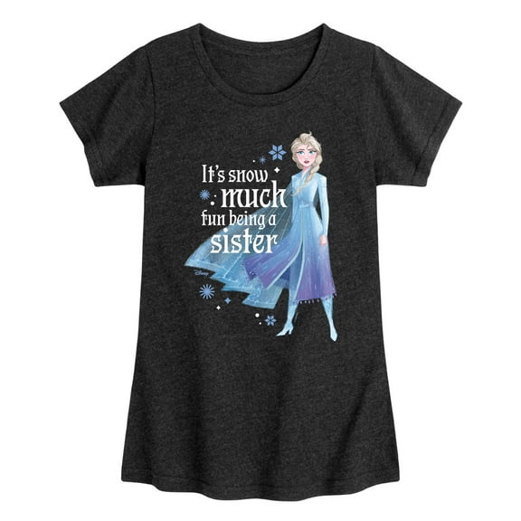 Disney Frozen 2 - Snow Much Fun Being A Sister Elsa - Toddler & Youth Girls Short Sleeve Graphic T-Shirt