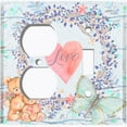 thumbnail image 2 of Metal Light Switch Wall Plate Outlet Cover (2 Teddy Bears With Love Heart Flower Balloon Flower Wreath Baby Blue - Single Duplex Single Toggle), 2 of 2