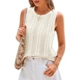 thumbnail image 2 of Shine Up Knit Tank Tops for Women Beach Vacation Clothes Summer Casual Crochet Tops Vest, 2 of 4