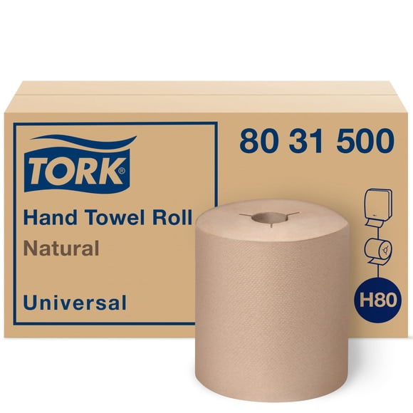 Toalla de mano Roll Tork Natural Universal, 100% reciclada, 6 x 630 pies