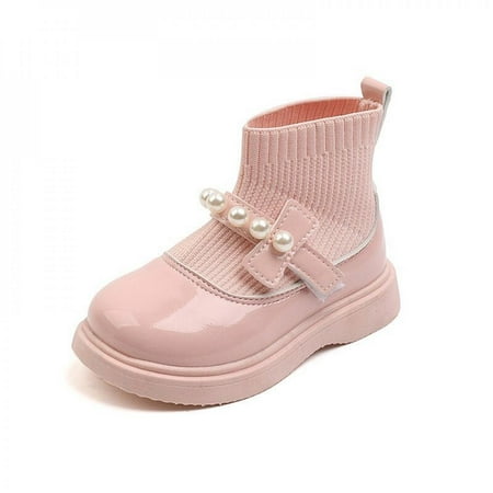 

Clearance Sale Girls Big Head Leather Shoes Students Performance Shoes Wool Elastic Mouth Shoes
