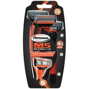 Personna M5 Magnum 5 Blade Disposable Razors with Trimmer, 3 Count