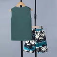 thumbnail image 7 of TOWED22 Baby Toddler Boy Clothing 2 Piece Sets Sleeveless Shirt Top + Colorful Graphic Elastic Waist Shorts Summer Outfits(Green,11-12 Y), 7 of 7