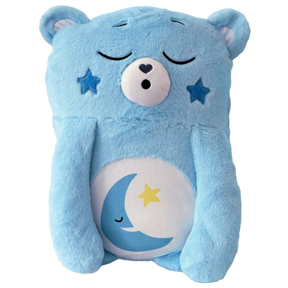 Happy Nappers: Care Bears Pillow Pocket Pal - Bedtime Bear - Plush Character Pillow Case, Animal Cover w/ Weighted Paws, Soft Huggable Companion, Kids