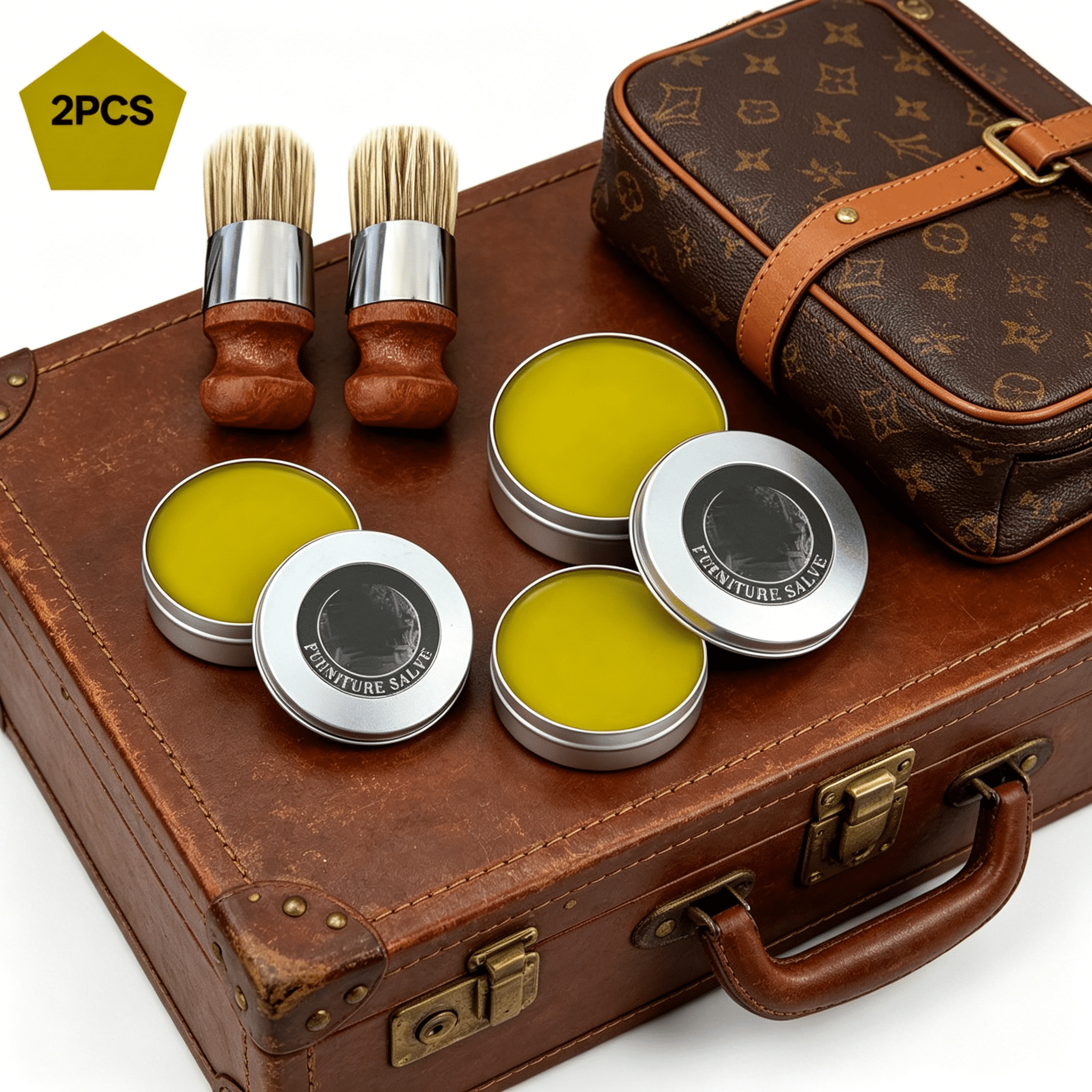RAGUPEL 2026 New Leather Repair Cream with Brush, for Furniture, Car Interior (2) for Sofa, Chair, Car Seat, Bag, Jacket, Shoes