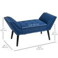 thumbnail image 3 of HOMCOM Button Tufted Entryway Bench, Linen Upholstered Bedroom Bench, 3 of 10