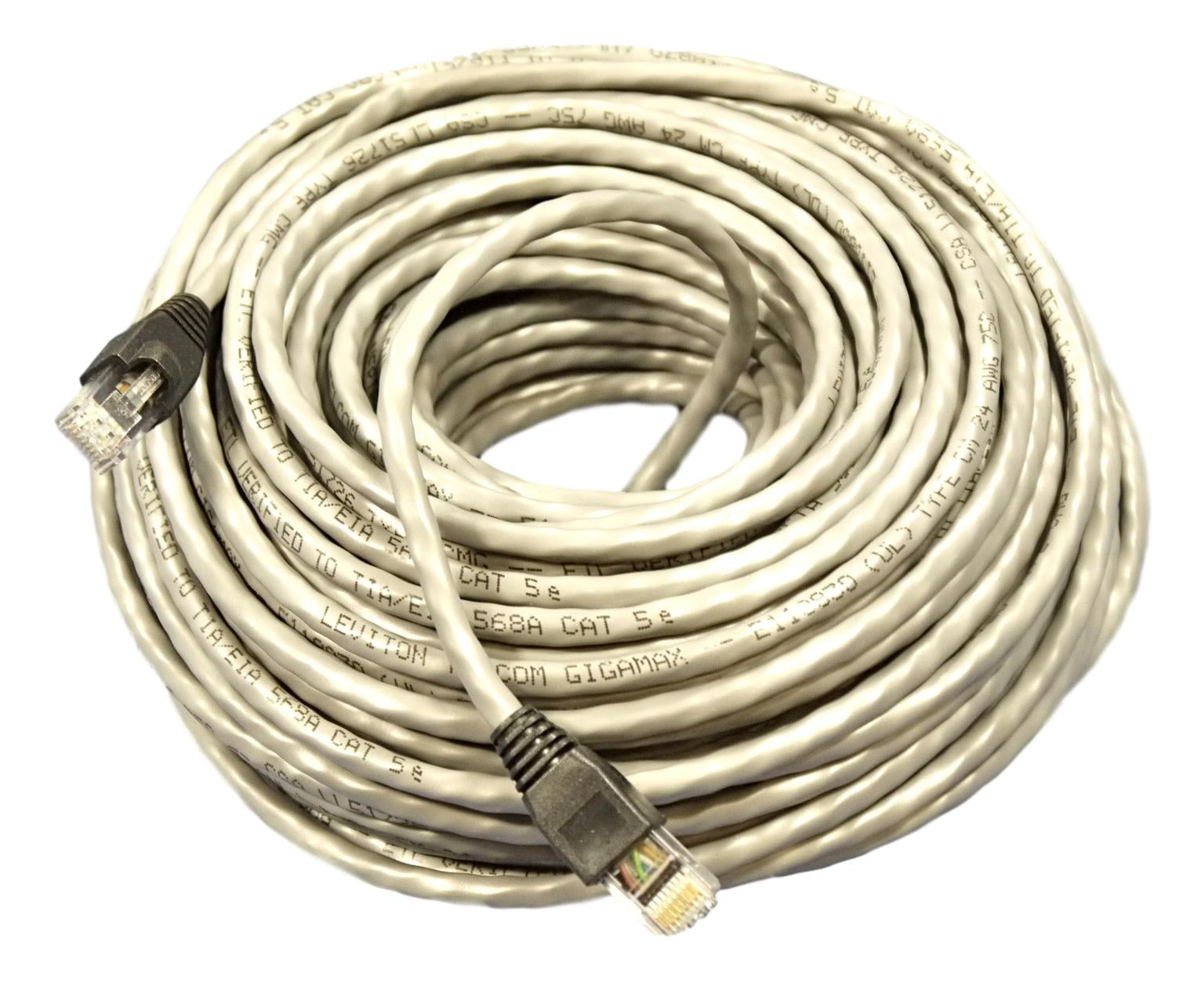 Leviton Gray Cat 5e 100 ft Patch Cord Network Cable Booted Cat5e 5G455