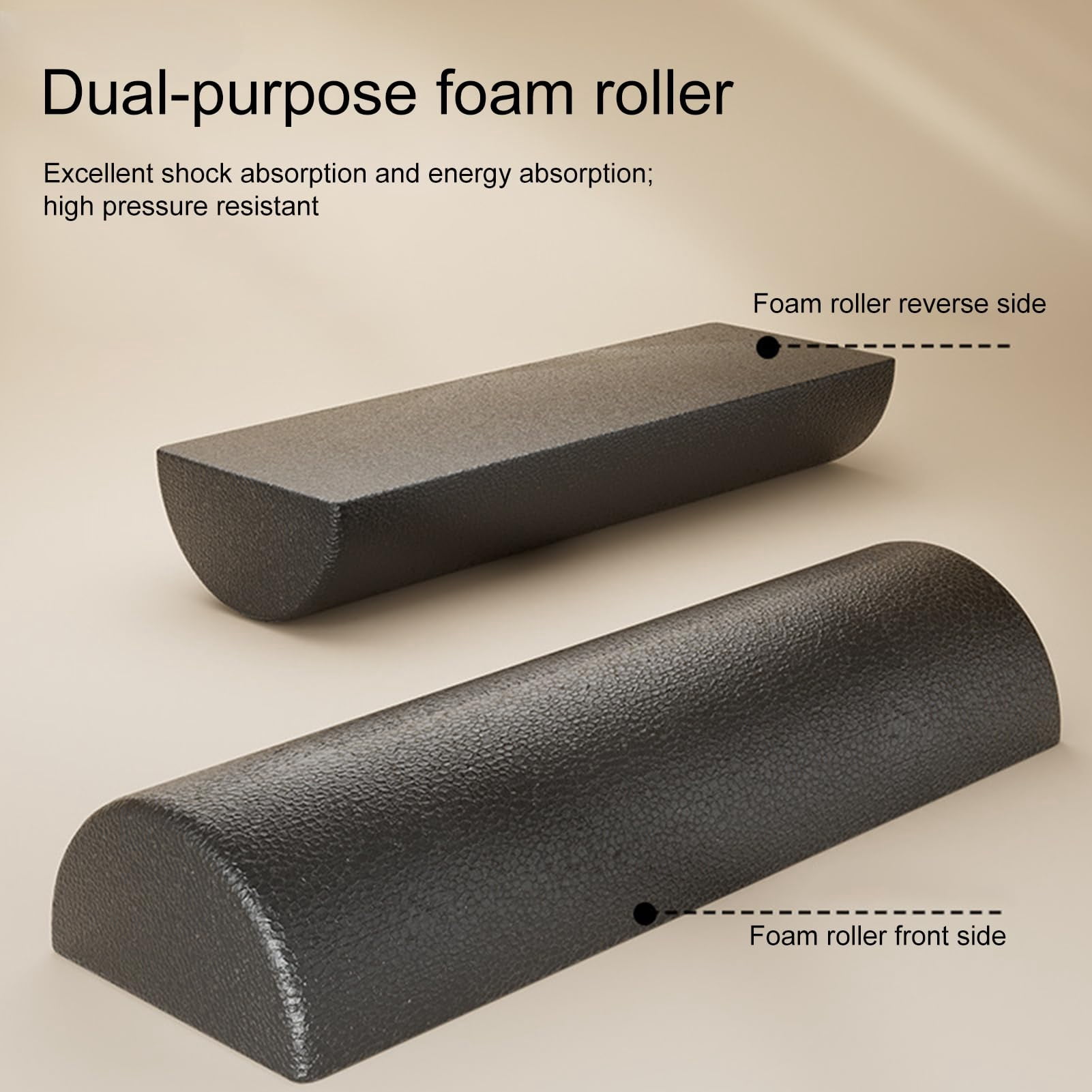 Body Muscle Foam Roller - 30x15x7.5cm High Density Stretching Equipment, Fitness Recovery Half Roller, Durable Workout Tool for Release | Home Studio Yoga Pilates Post Sports Stretching