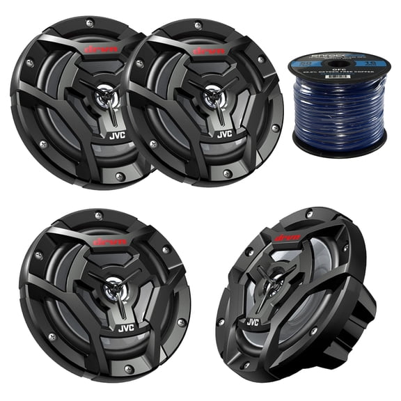 Marine Speaker JVC CS-DR6200M 100-Watt 6.5" 2-Way Marine Boat Yacht Outdoor Waterproof Black Coaxial Speakers