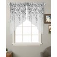 thumbnail image 2 of Grey Botanical Swag Valances for Windows, Weeping Eucalyptus Leaves Watercolor Rod Pocket Sheer Valances for Small Windows, Swag Toppers Light Filtering for Kitchen Living Room 2 Panels 28''x36'', 2 of 6