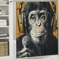 thumbnail image 6 of Autua Monkey Headphones Microphone Shower Curtain Set with Hooks 69"x72, 6 of 7