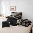 thumbnail image 6 of jejeloiu Leopard Print 7 Pieces Bedding Comforter Set,Waves Geometric Striped Full Bedding Set,Brown Black Fitted Sheet Flat Sheet For Girls Kids,Ultra Soft Home Decor Reversible, 6 of 8