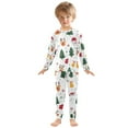 thumbnail image 7 of Boys Pajamas Girls Pajama Christmas Tree Santa Hat Elk Bell Cute Comfortable Cotton Two-piece Pajama Set, 7 of 7