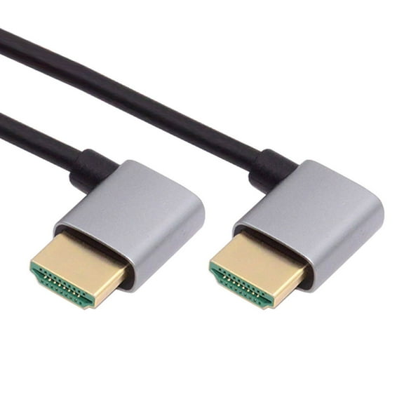 FVH HDMI 2.1 Ultra Thin HDTV Cable 8K 4K Hyper Super Flexible Slim Cord Right Angled to Right Angled 90 Degree Type-A for Computer HDTV