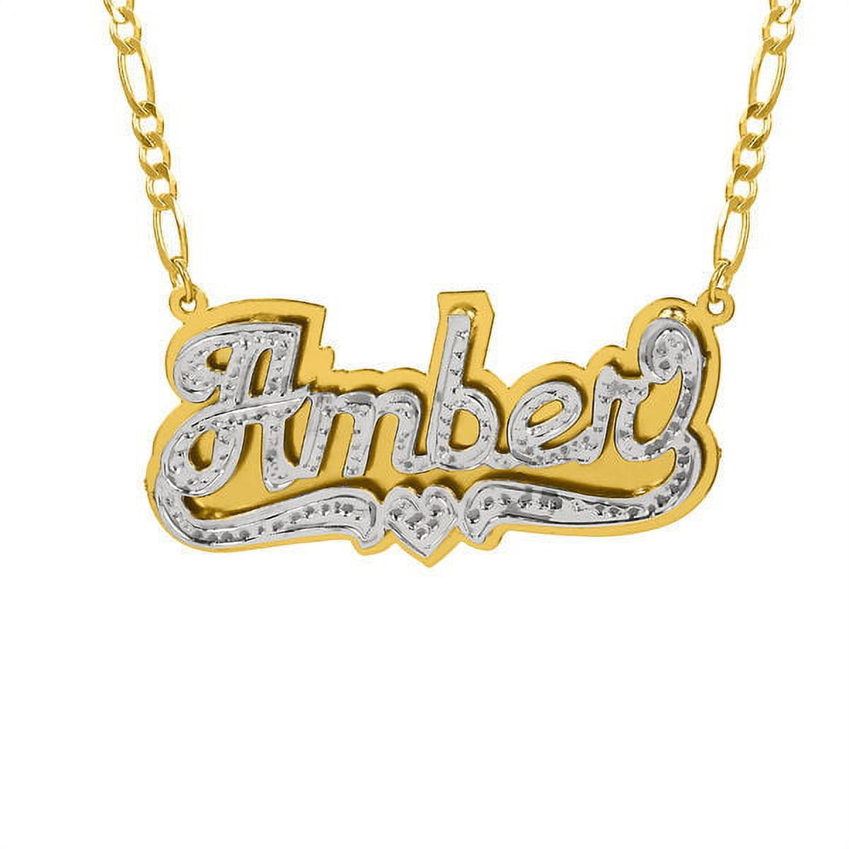 Personalized Name Necklace with Beading and Rhodium