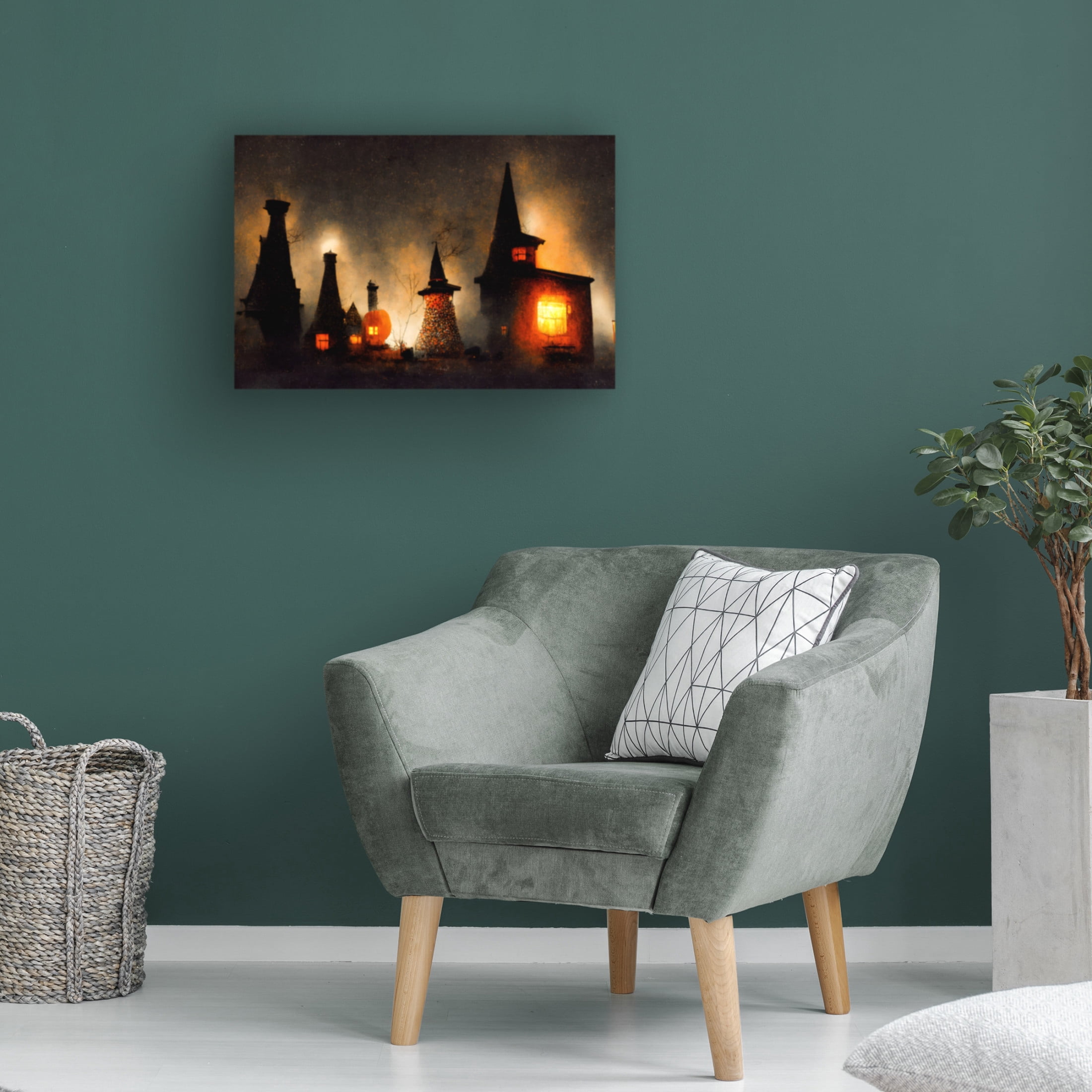 Canvas Wall Art - Treechild 'Village of the Witches' Wall Art for Living Room, Bedroom, or Office D?cor by Trademark Fine Art - 32 x 22 Inches