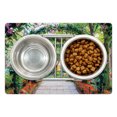 thumbnail image 1 of Garden Pet Mat for Food and Water, Flower Arches Pathway in Ornamental Plants Greenery Romantic Picture, Non-Slip Rubber Mat for Dogs and Cats, 18" X 12", by Ambesonne, 1 of 2