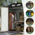 thumbnail image 4 of 8x6 FT Cobertizo de Almacenamiento Exterior Metálico,con Puertas Dobles con Cerradura y Ventanas de Ventilación para Almacenamiento de Equipos de Jardín,Patio y Trasero,Caqui, 4 of 8
