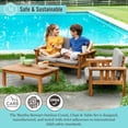 thumbnail image 3 of Martha Stewart Kids Outdoor Couch, Chair & Table Set: Acacia Wood Outdoor Furniture for Kids | Picnic Table, Chair & Sofa for Backyard, Garden, Patio, 3 of 7