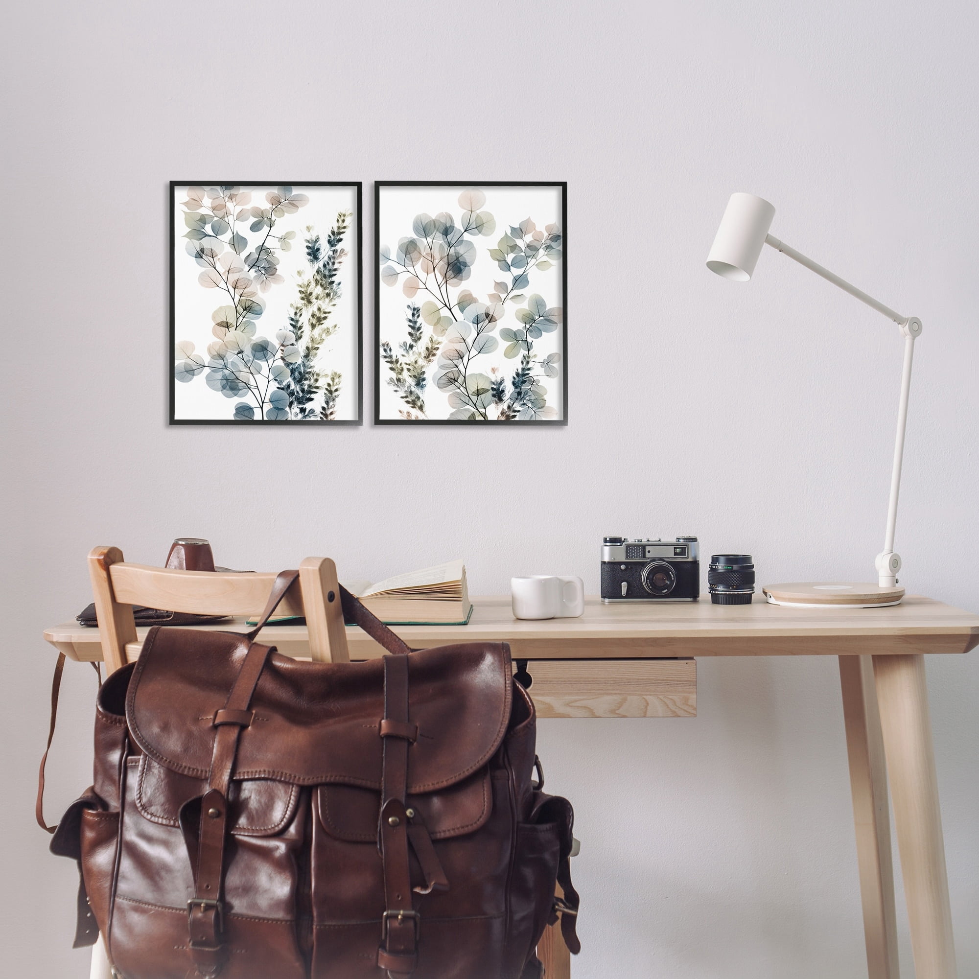 Collage of Translucent Plants 16 in x 20 in Framed Painting Art Prints, by Stupell Home Décor Set of 2