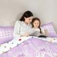thumbnail image 5 of jejeloiu Cutw Bow Tie Full Size Comforter Sets,Retro Victorian Print Bedding Comforter Set,Purple White Bedding Sets For Girls Teens,Luxury Bedroom Decor Reversible,3-Piece, 5 of 8