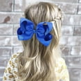 thumbnail image 6 of 2PCS 6" Big Hand-made Grosgrain Ribbon Solid Color Hair Bows Alligator Clips Hair Accessories for Little Teen Toddler Girls Kids, 6 of 6