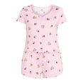 thumbnail image 5 of Valentine's Day Women's Knit Henley Top and Shorts Pajama Set from Way to Celebrate, 2-Piece, Sizes XS-3X, 5 of 5