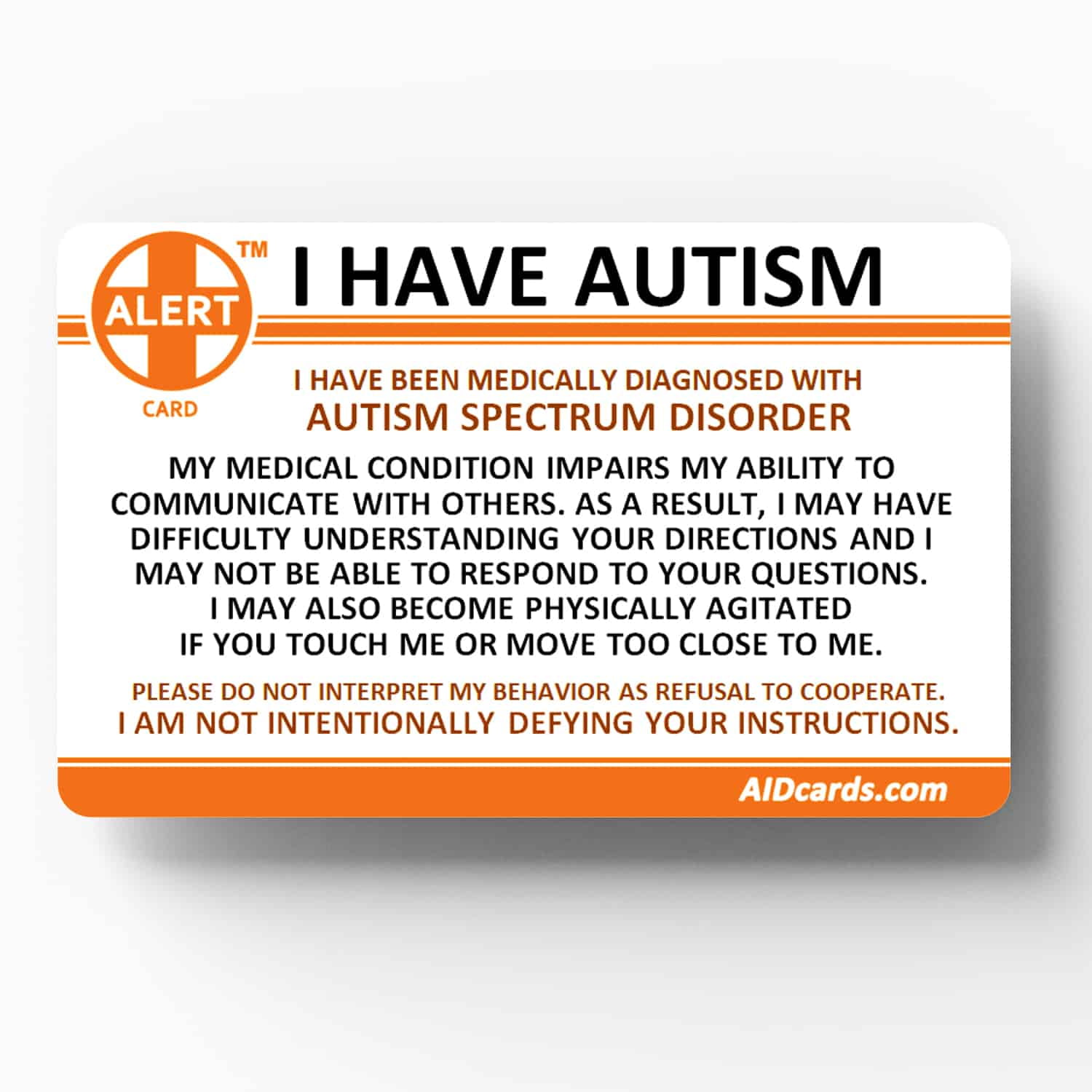 Autism Awareness Alert card
