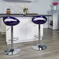 thumbnail image 4 of Contemporary Blue Plastic Adjustable Height Barstool with Rounded Cutout Back and Chrome Base, 4 of 6