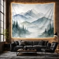 thumbnail image 5 of Layered Misty Mountains Above Pine Forest, Calming Minimalist for Nature Lovers, Landscape Wall Art, Housewarming Gift, Tapestry Wall Hanging for Bedroom and Living Room, 5 of 6