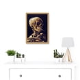 thumbnail image 2 of Vincent Van Gogh Skull With A Burning Cigarette A4 Artwork Framed Wall Art Print, 2 of 4