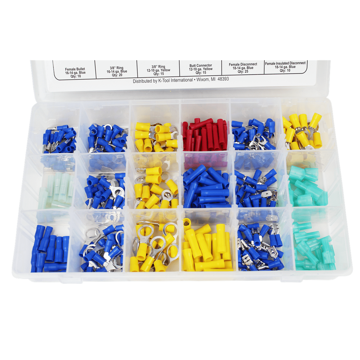 K-Tool 87 360pc Insulated Solderless Electrical Wire Terminals