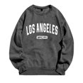 thumbnail image 2 of Los Angeles Sweatshirts for Women Long Sleeve Crewneck Graphic Sweatshirt Pullover Tops Fall Winter Outfits Streetwear, 2 of 6