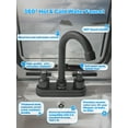 thumbnail image 4 of Bathroom Faucet 4inch 2 Handles Centerset Suit for 2 or 3 Mounting Holes, Lavatory Hot and Cold Mixer Tap, Mattle Black, 4 of 11