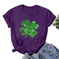 thumbnail image 2 of Besolor T-Shirts de la Saint-Patrick pour Femmes Col Rond Manches Courtes Basiques T-Shirts Graphiques Shamrock Hauts de Festival, 2 of 3