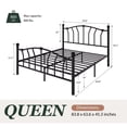 thumbnail image 4 of Amolife Queen Bed Frame, Metal Platform Bed with Heart-Shaped Headboard and Footboard, 12.6'' Under-Bed Storage Space, No Box Spring Needed, Black, 4 of 11