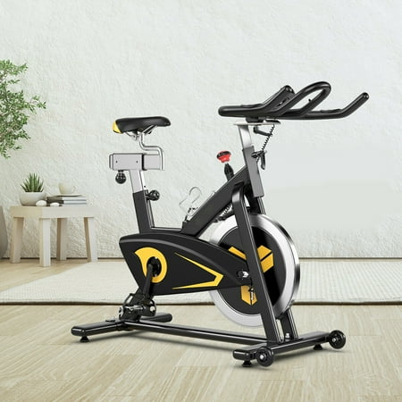 Costway - Magnetic Exercise Bike Stationary Belt Drive - Black