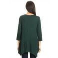 thumbnail image 4 of Women's Solid Casual Basic V-Neck 3/4 Sleeve Swing Tunic Dress Tops, 4 of 4