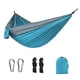 thumbnail image 1 of Hamaca Portátil Nylon Camping Hamaca Doble Personas Colgando Cama Viaje Camping Swing Para Senderismo Mochilero Backyard Balcones Azul claro y gris Inevent OD003579-05B, 1 of 7