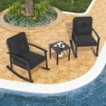 thumbnail image 3 of Clouddwell 3-Piece Patio Furniture Set,Steel Rocking Chair with Comfortable Cushions and Coffee Table.for Garden,Yard Black, 3 of 7
